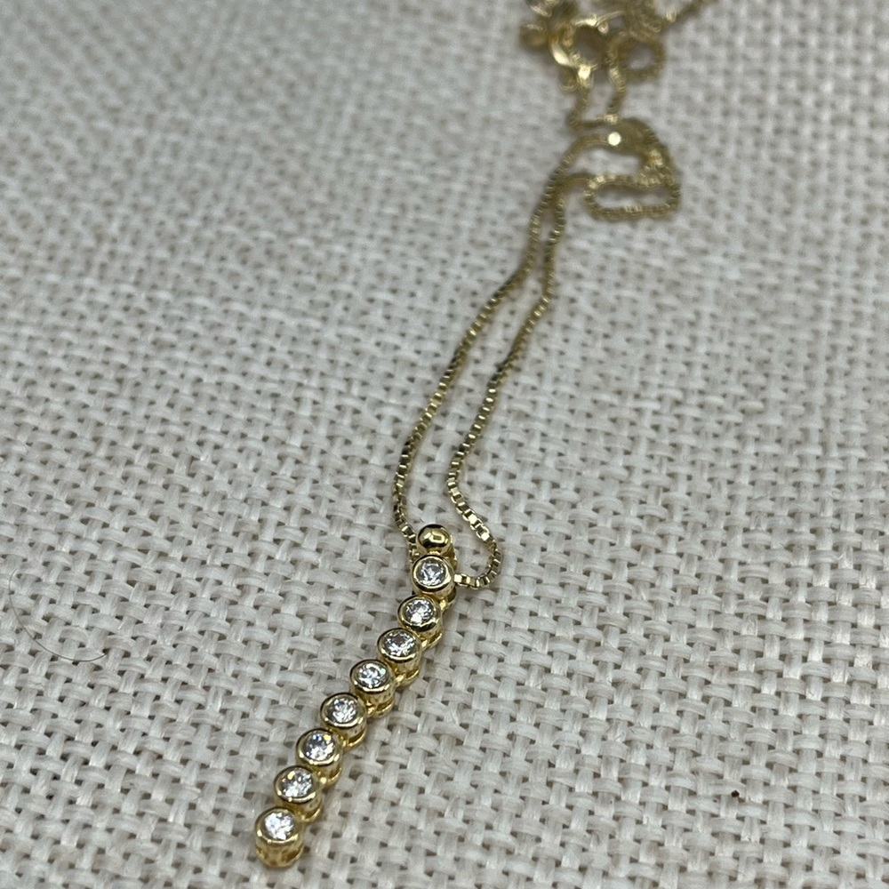Vintage Sterling Silver & CZ Necklace - Estate Collection, Stamped 925 - Picture 15 of 17